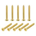Brass Wood Screws M4x35mm Phillips Flat Head Self Tapping Connector For Door Hinges Wooden Furniture Home Appliances 50pcs 