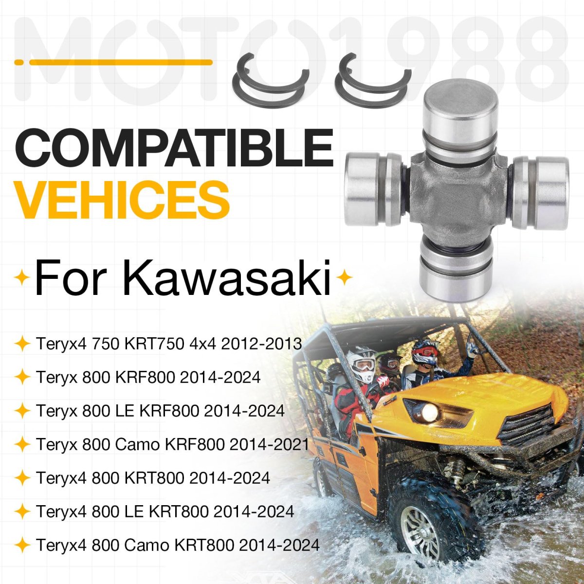 Rear Driveshaft U-joint For Kawasaki Teryx4 750 Krt750 2012-2013 Teryx 800 Kr 2014-2024 800 Krt800 49050-0027