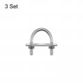 Uxcell Round U-bolts 3 Sets 35mm 1 38 Inner Width 60mm Length M8 304 Stainless Steel U Clamp Bolt With Nuts And Plates For Boat