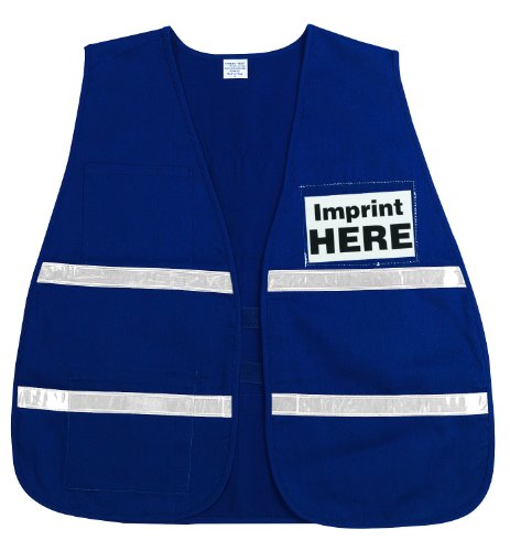 Mcr Safety Icv203 Incident Command Polyester Cotton Vest With 1-inch White Reflective Stripe Blue