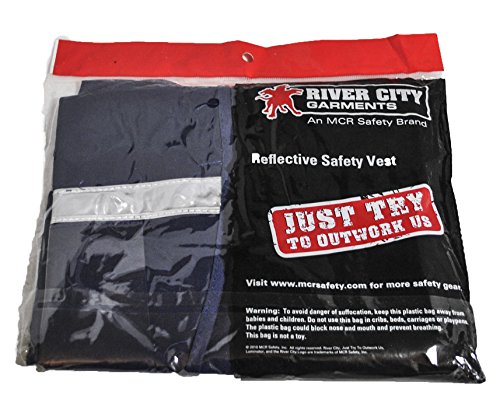 Mcr Safety Icv203 Incident Command Polyester Cotton Vest With 1-inch White Reflective Stripe Blue
