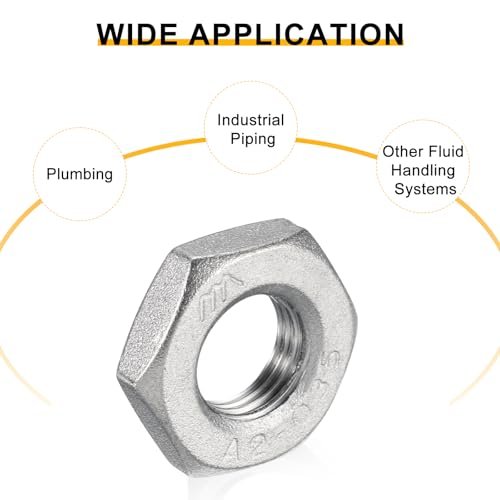8pcs Cast Pipe Fitting Hex Locknut 304 Stainless Steel Lock Nut Pt 1 8 Female Thread For Plumbing Fixed Water Broom And