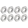 8pcs Cast Pipe Fitting Hex Locknut 304 Stainless Steel Lock Nut Pt 1 8 Female Thread For Plumbing Fixed Water Broom And 