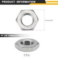 8pcs Cast Pipe Fitting Hex Locknut 304 Stainless Steel Lock Nut Pt 1 8 Female Thread For Plumbing Fixed Water Broom And
