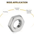 8pcs Cast Pipe Fitting Hex Locknut 304 Stainless Steel Lock Nut Pt 1 8 Female Thread For Plumbing Fixed Water Broom And