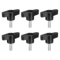 6pcs Clamping Screw Knob M5 X 16mm Metric Carbon Steel T Shaped Thumb Screws Handle For Quick Remove Hand Tightening 