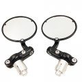 Motorcycle New 1 Inch Bar End Round Mirrors For Honda Kawasaki Suzuki Yamaha Ducati Black By Smt-moto