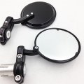 Motorcycle New 1 Inch Bar End Round Mirrors Compatible With Honda Kawasaki Suzuki Yamaha Ducati Black By Smt-moto