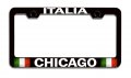 Italia Chicago Italian Italy Black Metal License Plate Frame Tag Holder Universal Fit For Car Suv Truck 12 5 X 6 In Heavy Duty 