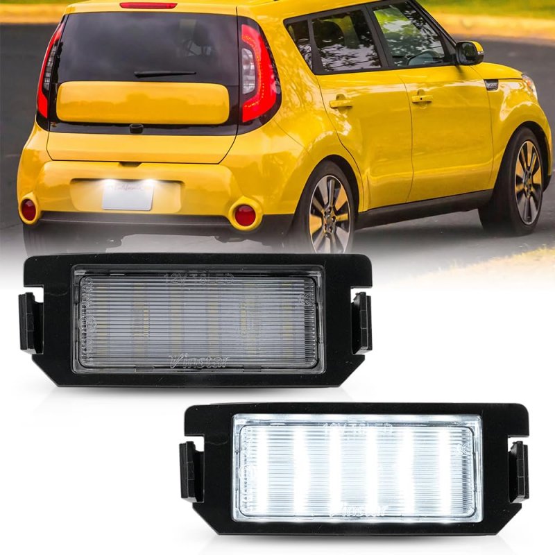 Nslumo Led License Plate Light Assembly Replacement For 2010-2019 Ki A Soul Rio Xenon White Number 2012-2018 Hyun Dai Veloster