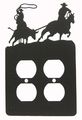Team Roping Double Power Outlet Plate Cover 