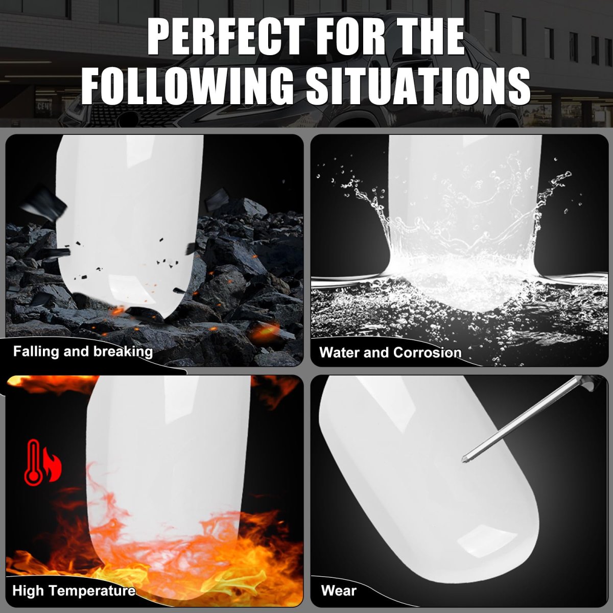 White Left Driver Side Mirror Cover For 2011 2019 Toyota Sienna Without Turn Signal Direct Replace Style Abs Plastic Upk134wl
