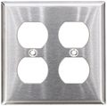 Morris 83220 430 Wall Plate Duplex Receptacle 2 Gang Stainless Steel 
