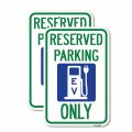 2 Pack Ev Only With Electric Vehicle Charging Station Graphic  X 18 Heavy-gauge Aluminum Sign Rust Free Weather Resistant 