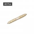 Uxcell 5x16mm Hanger Bolts 48pcs Double Ended Self-tapping Thread Wood To Dowel Screws For Connecting