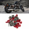 Uxcell 10pcs Metal U-type M6 Motorcycle Fairing Fasteners Clips W Red Bolts Screws