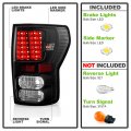 2007-2013 Toyota Tundra Pickup Truck Black Housing Led Tail Lights Brake Lamps Replacement Pair Left Right