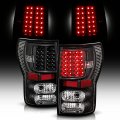 Acanii For 2007-2013 Toyota Tundra Pickup Truck Black Housing Led Tail Lights Brake Lamps Replacement Pair Left Right