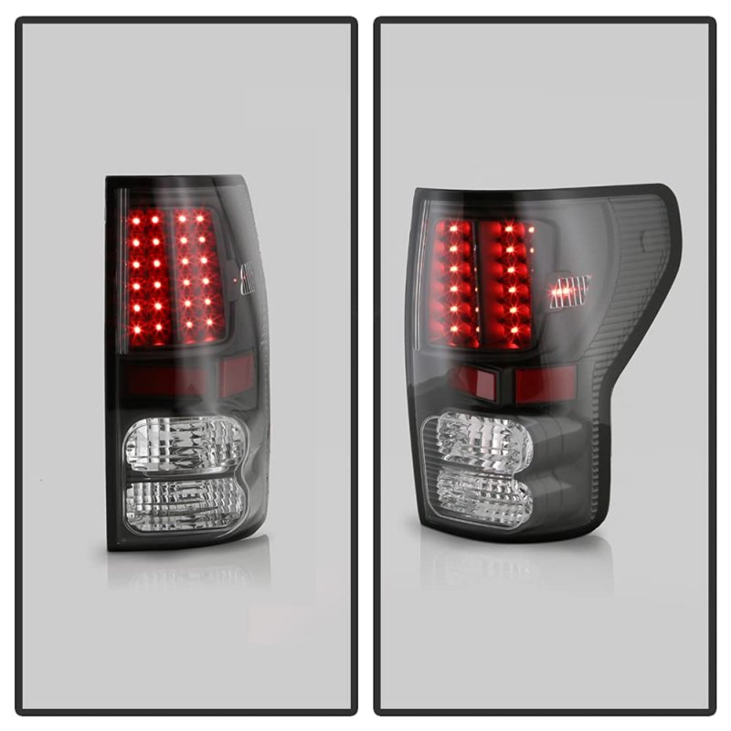 2007-2013 Toyota Tundra Pickup Truck Black Housing Led Tail Lights Brake Lamps Replacement Pair Left Right