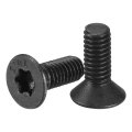 M4-0 7 X 10mm Flat Torx Head Machine Screws 100pcs 10 9 Grade Carbon Steel Countersunk Anti Theft Black Oxide Finish Full 