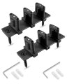 2 Set Adjustable 3-roller Sliding Closet Door Floor Guide Black Bottom Mount Upgrade Kit For Double Bypass And 