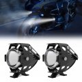 Goodfitment 2pcs Motorcycle Led Fog Lights U5 Spotlight Running With White Angel Eyes Halo Ring And Switch 