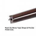 Uxcell Mt2 Morse Taper Reamer H8 Accuracy Alloy Tool Steel 6 Flutes Straight Shank Finish Hand Cutter Milling Conical For Bore