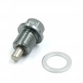 Uxcell M14 X 1 25 Gray Aluminum Alloy Magnetic Engine Oil Pan Drain Bolt Screw For Car
