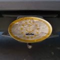Rustic Distressed Rhode Island State Flag Oval Tow Trailer Hitch Cover Plug Insert
