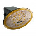 Rustic Distressed Rhode Island State Flag Oval Tow Trailer Hitch Cover Plug Insert