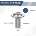 20pcs M6 X 12mm Flanged Button Head Socket Cap Screws 304 Stainless Steel Drive Fasteners Bolts With Nuts Flat Lock Washer