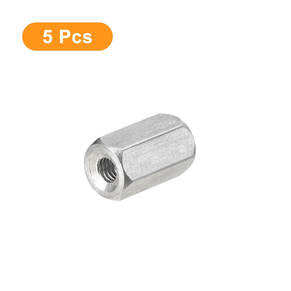 M3 X 0 5-pitch 10mm Length Coupling Nuts 5pcs 304 Stainless Steel Metric Hex Rod