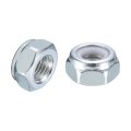 50pcs M10 X 1 25 Nylon Insert Hex Lock Nuts Carbon Steel Self-locking Stop Nut For Industrial Construction Fasteners White 