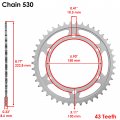 Black Drive Chain And Sprocket Kit For Yamaha Yzf R1 1998 To 2003 530 Conversion Type