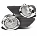 Bumper Driving Chrome Fog Lights Lamps With Trim Bezels For 2011-2017 Toyota Sienna Minivan 