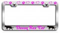 Makoroni Devon Rex Cat Pets Chrome Metal License Plate Frame Tag Holder L17