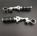 Xkh Group Motorcycle Chrome Regular Footrest Foot Pegs With Short Angled Adjustable 1 25mm Clamps For V-star Xvs1300 Xvs650