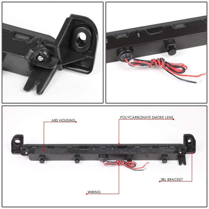Led High Mount 3rd Brake Light Lamp Bar Assembly For 01-04 Nissan Pathfinder And 01-03 Infiniti Qx4 Black Smoke Housing