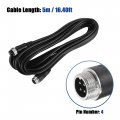 Uxcell 4 Pin 16 40ft Backup Camera Cable Aviation Extension Car Video Universal For Dash Cam Rear View Truck Trailer