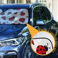 Red Ladybugs Windshield Sun Shade Blocks Uv Rays Visor Protector Accordion Folding Reflector Auto Sunshade For Car Truck Suv To