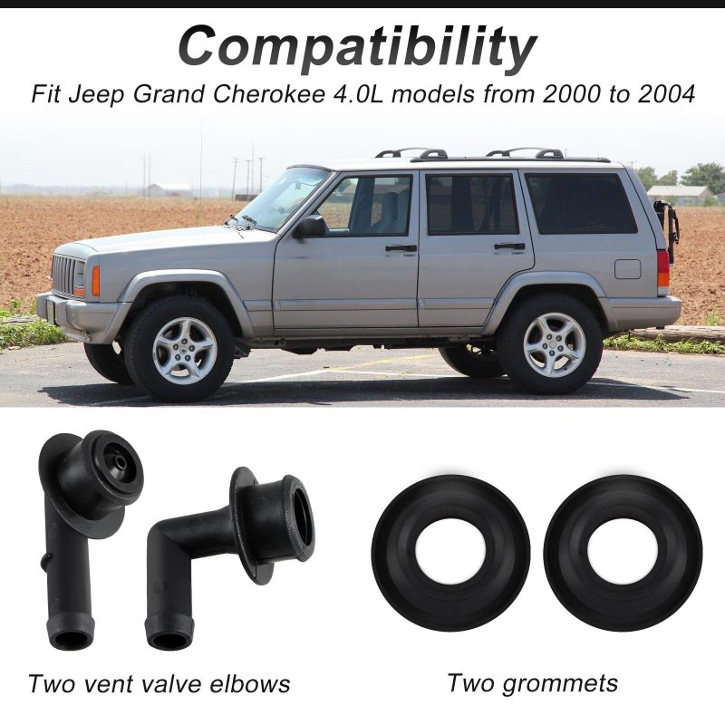Pcv Ccv Vent Valve Elbows And Grommets Set For Jeep Grand Cherokee 4 0l 2000 2001 2002 2003 2004 Replace 53013360aa 53030497