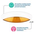 Led Euro Style Rv Porch Light White Cover And Amber Lens Enjoy Clear Bright Nights With This Low Profile Oval 