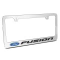 Ford Fusion In 3d On Mirror Chrome Metal License Plate Frame Official Licensed