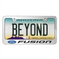 Ford Fusion In 3d On Mirror Chrome Metal License Plate Frame Official Licensed