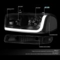 Auto Dynasty Led Drl Tinted Clear Side Headlight W Bumper Lamps Tool Kit Compatible With Gmc Sierra Yukon 99-07