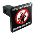 Neighborhood Sasq-watch Sasquatch Watch Funny Humor Tow Trailer Hitch Cover Plug Insert