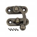 Antique Vintage Lock Clasp Right Latch Hook Hasp 33mm X 28mm Swing Arm Plated Bronze 2 Pcs W Screws 