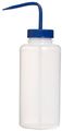 Bel-art Wide-mouth 1000ml 32oz Polyethylene Wash Bottles Blue Polypropylene Cap 53mm Closure Pack Of 4 F11627-1000 