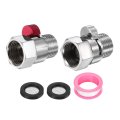 2 Set G1 Female X Male Shower Shut Off Valve Brass Water Flow Control For Head With Hose Restrictor Red Silver 