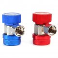 2pcs Adapter R134a Air Conditioning Adjustable Quick Couplers High Low Adapter Connector Ac Freon Manifold Gauge Hose 